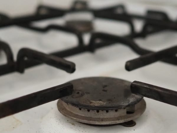 A slightly grotty gas hob