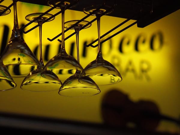 A moody cocktail bar